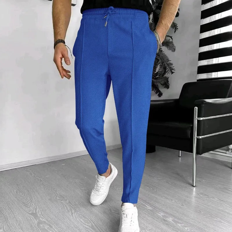 Herr Joggingbyxor Slim Fit Taperad Ben Dragsko i Midjan