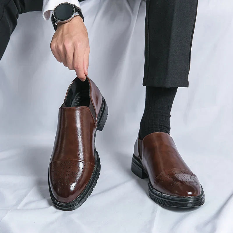 Herr Slip-On Skor Med Elastiska Sidor Och Dämpad Innersula