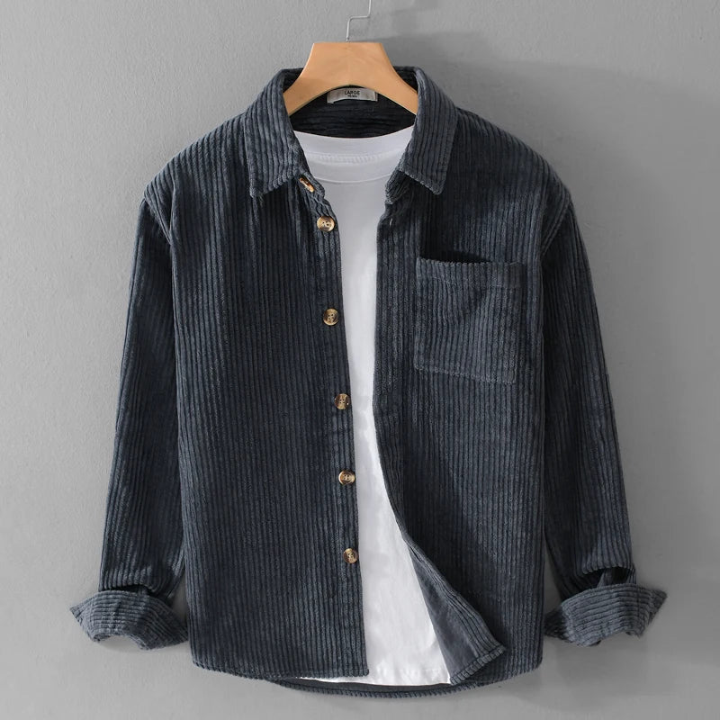 Herr Höst Overshirt Jacka Med Mjuk Yta Och Knäppning