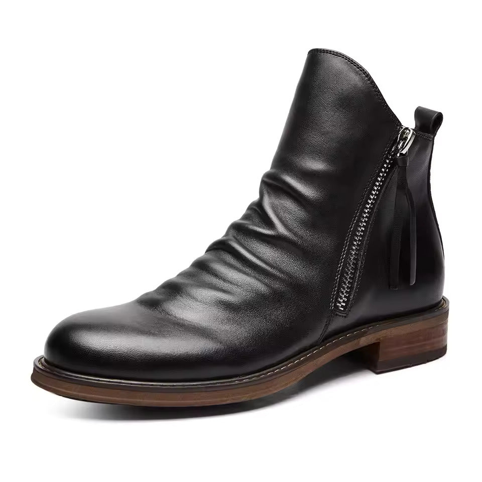 Herr Chelsea Boots Med Strukturerad Ovansida Och Elastiska Sidopaneler