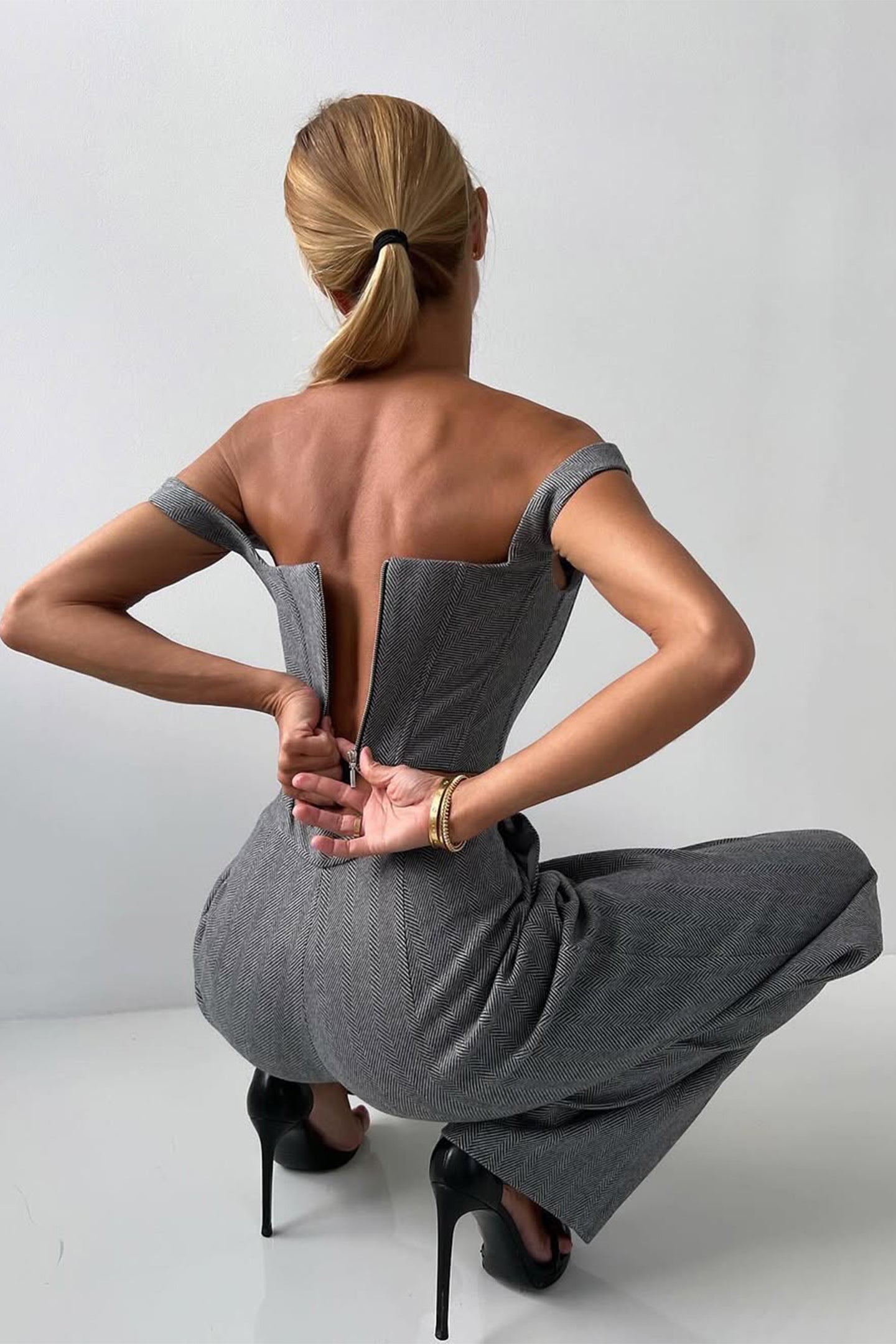 Herrset i Tre Delar med Dubbelknäppt Kavaj Matchande Byxor och Innertröja