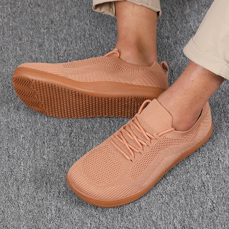 Herrsneakers Med Andningsbar Mesh, Bred Tå, Vadderad Innersula