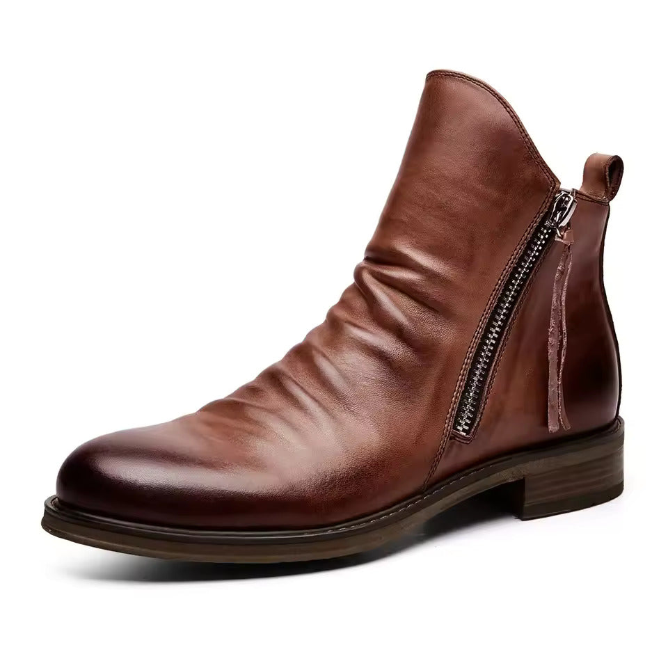 Herr Chelsea Boots Med Strukturerad Ovansida Och Elastiska Sidopaneler