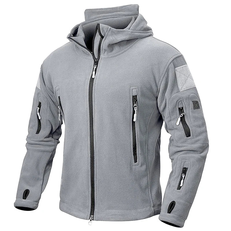 Män Vinter Fleece Jacka Med Taktisk Design