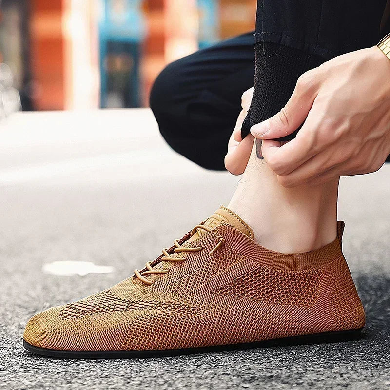 Herr Andningsbara Mesh Sneakers Snörning Lätta Casual Skor