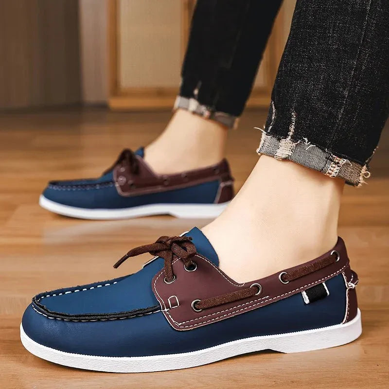 Loafers För Herr Med Eco-Överdel, Slip-On, Kontrastsöm Och Lätt Sula