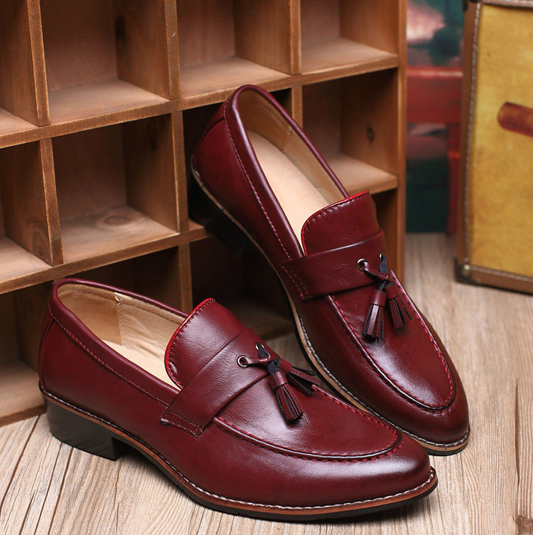 Herrloafers Slip-On med Dubbel Toffs och Satinskimrande Ovandel