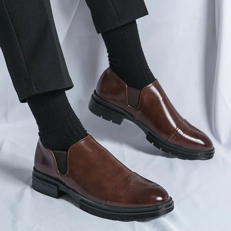 Herr Slip-On Skor Med Elastiska Sidor Och Dämpad Innersula