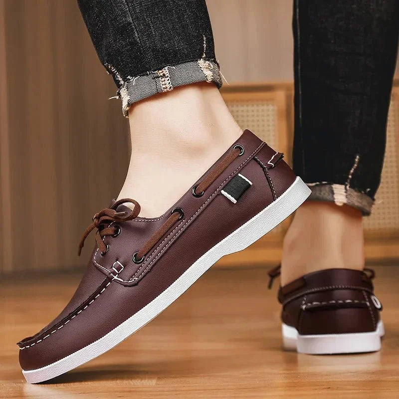 Loafers För Herr Med Eco-Överdel, Slip-On, Kontrastsöm Och Lätt Sula