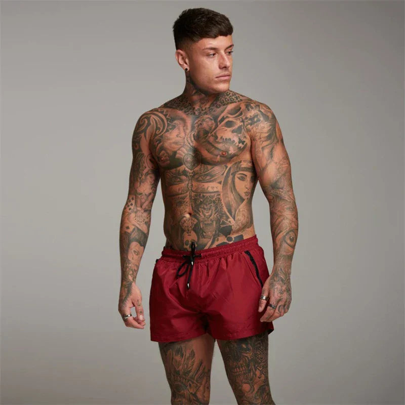 Sommarbadshorts För Män Med Dragkedjefickor