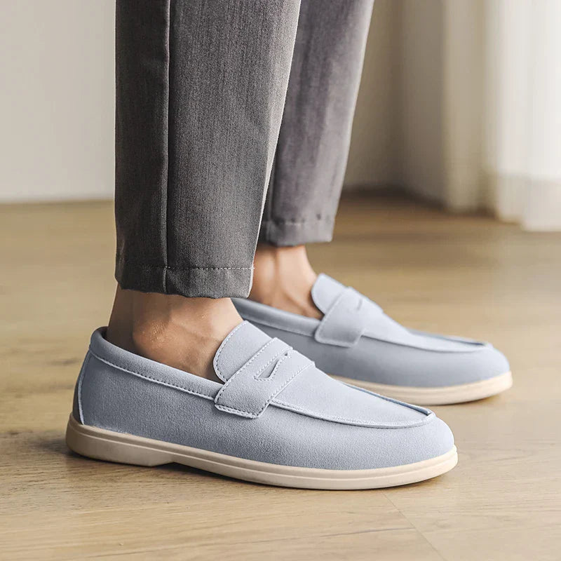 Herr Loafers i Konstmocka med Handsydda Sömmar och Dämpad Innersula
