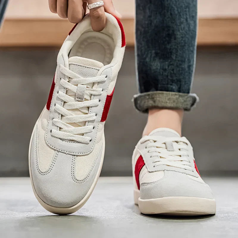 Herrsneakers Canvas-Ovandel Med Sidorand Och Eva-Sula