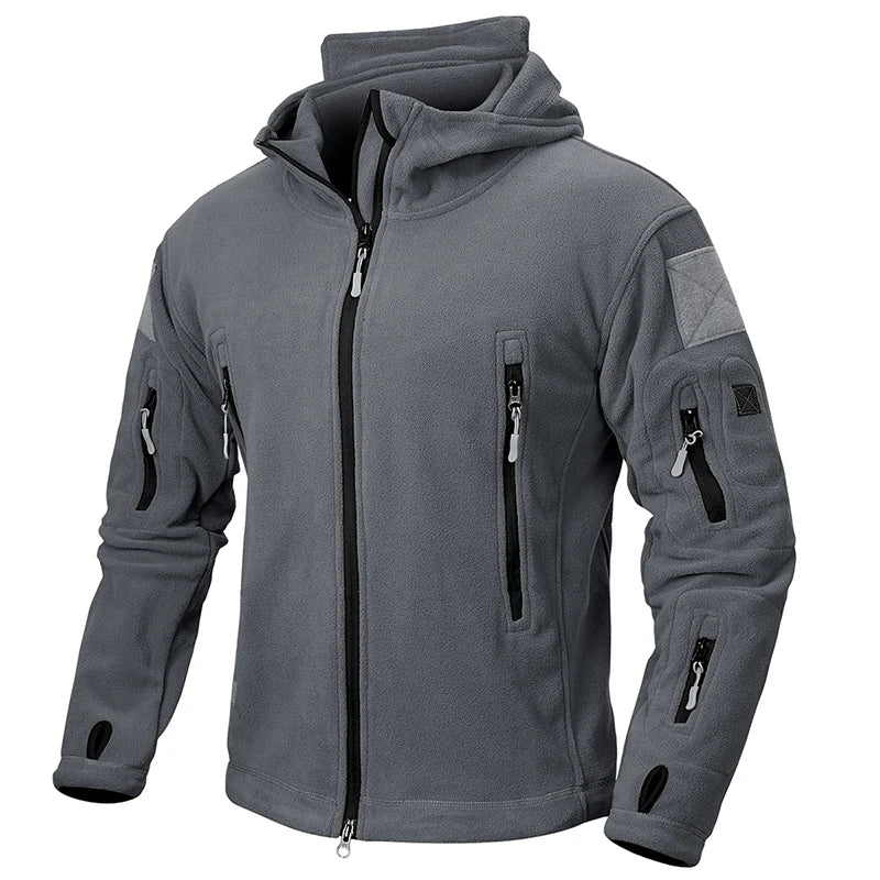 Män Vinter Fleece Jacka Med Taktisk Design