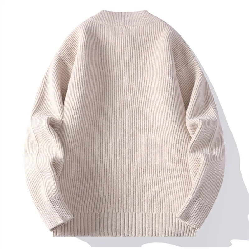 Herr Zip Cardigan Med Ribbstickning Och Framfickor