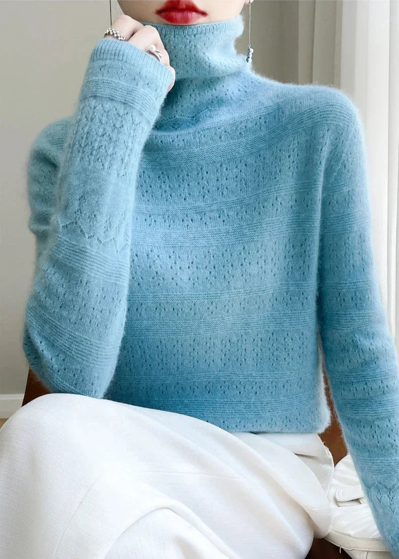 Damtröja Med Polotröja Och Subtilt Mönster