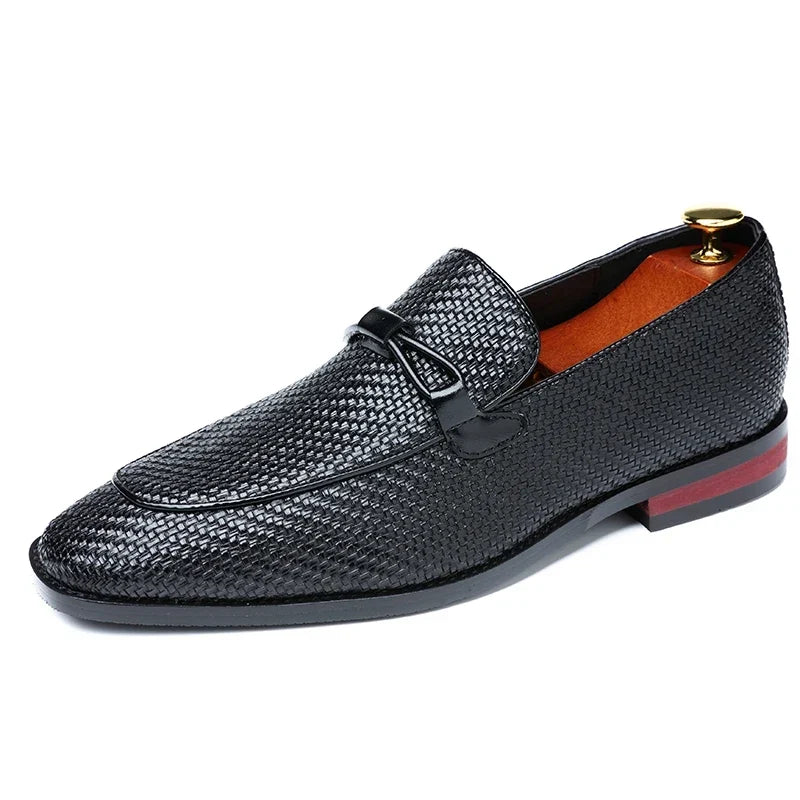Herrloafers I Läder Med Spetsdetaljer I Oxford-Modell