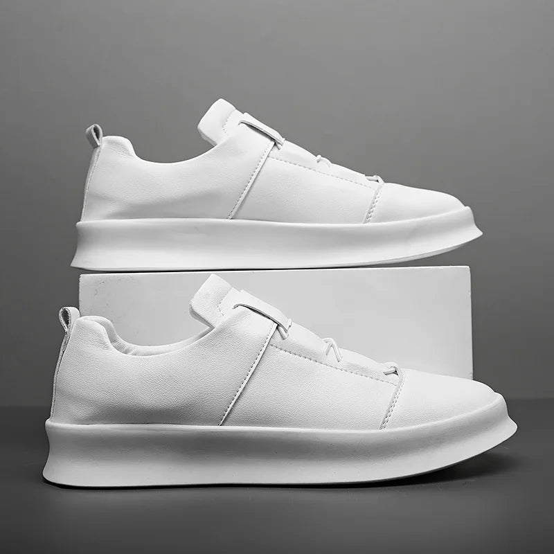 Herrskor I Läder Med Snörning, Casual Stil