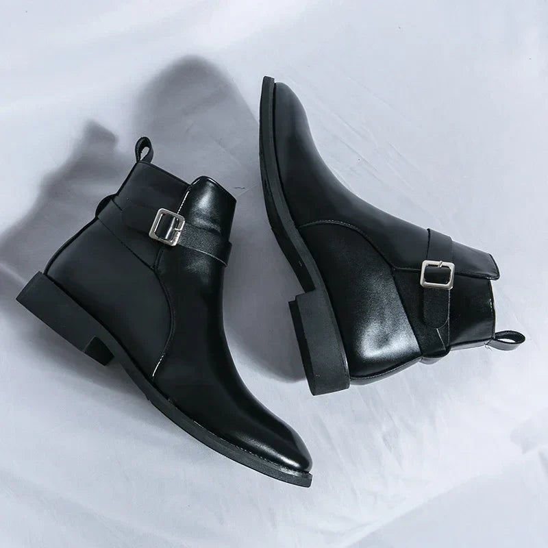Herr Chelsea Boots Med Sidodragkedja Och Gummiyttersula