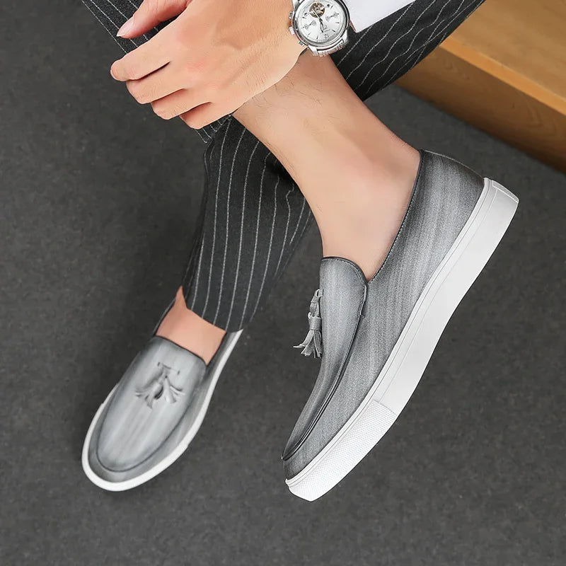 Herrloafers Slip-On Tofsdetaljer Vadderad innersula