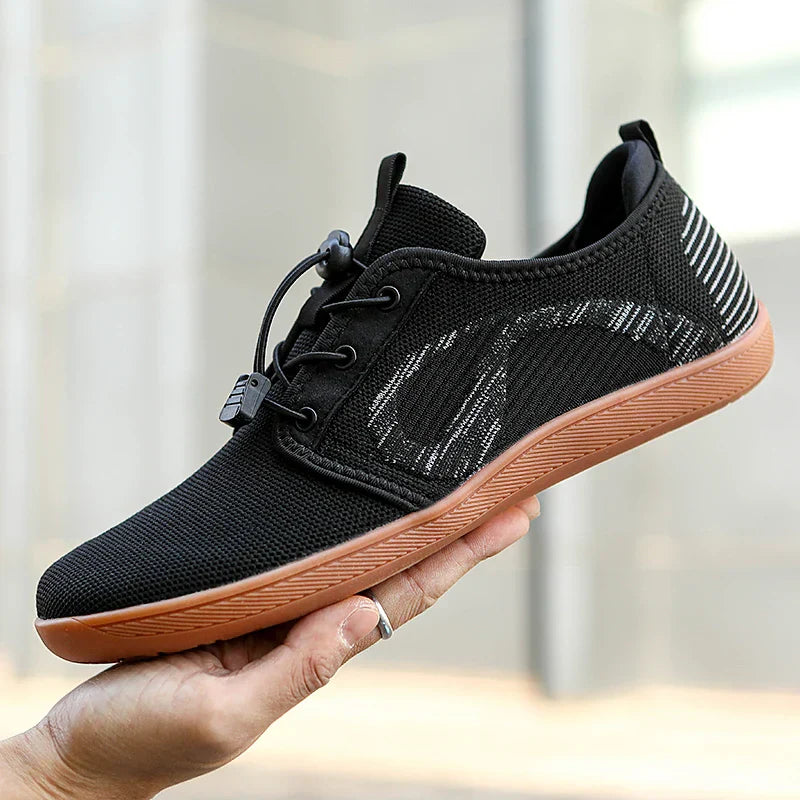 Herrsneakers Med Andningsbar Struktur, Naturlig Yttersula, Stödjande Fotbädd