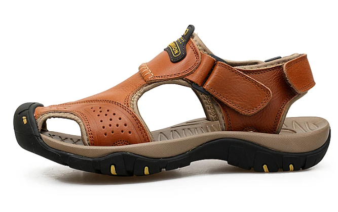 Herr Sommarsandaler Slip On Bred Passform Halkfri Kuddesula