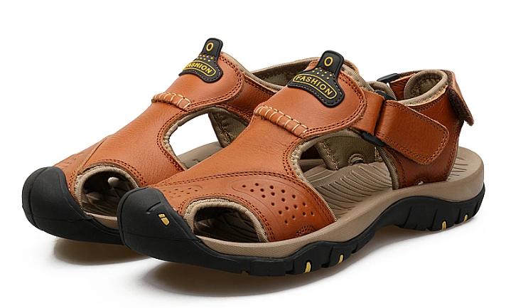 Herr Sommarsandaler Slip On Bred Passform Halkfri Kuddesula