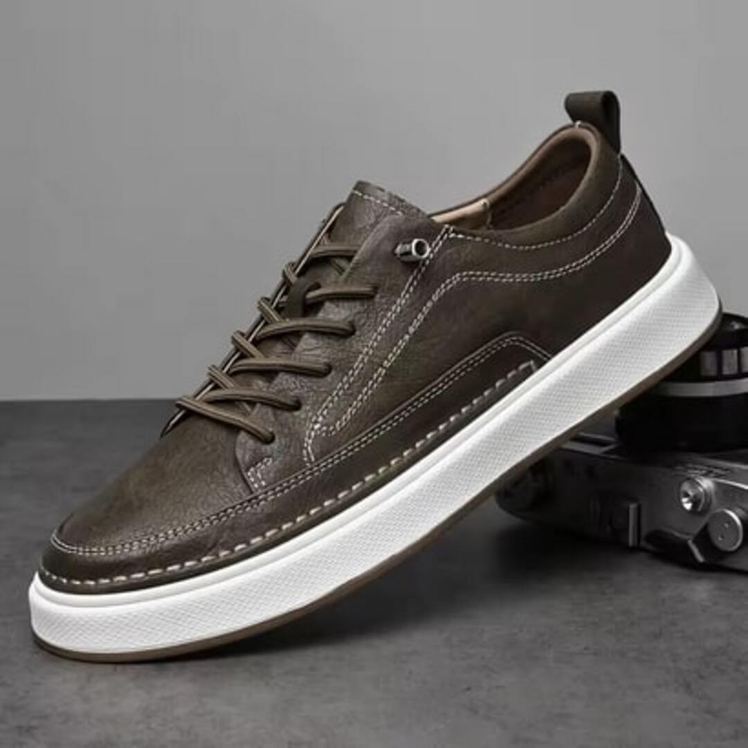 Herr Sneakers i Konstmocka med Snörning Dämpad Innersula och Lätt Sula