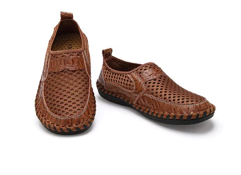 Herr Andningsbara Slip On Mesh Loafers Bred Passform Casual Skor
