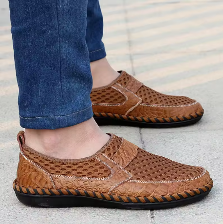Herr Slip On Skor Mesh Ovandel Bred Passform Halkfri Kudde Sula