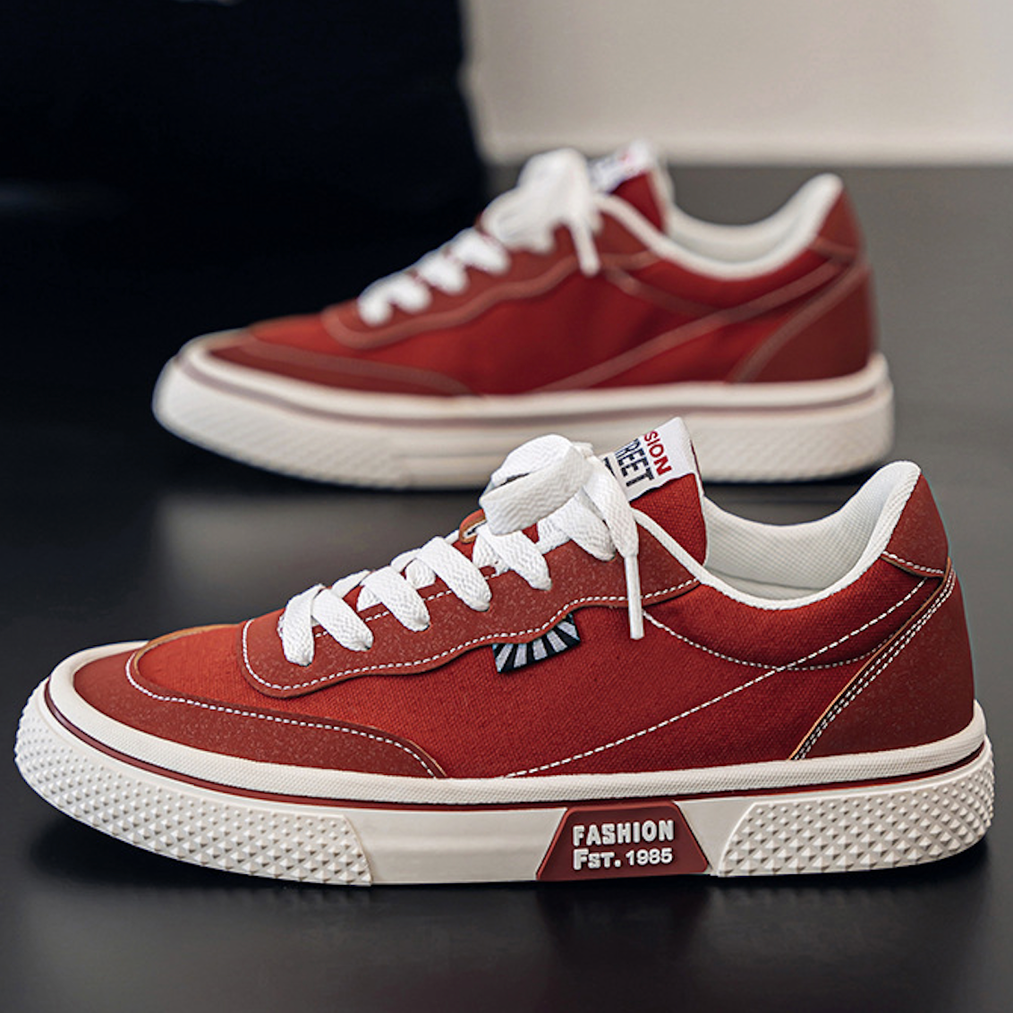 Herr Skatersneakers Snörning Platt Sula Låg Modell