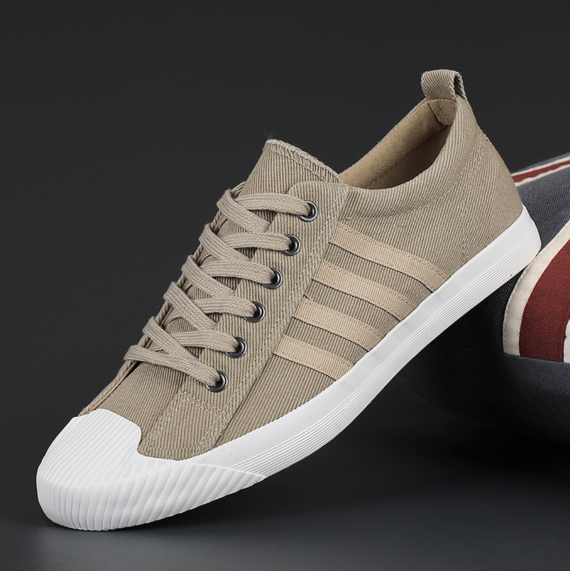 Herr Sneakers i Andningsbar Canvas med Mjukt Foder Halksäker Sula Lättvikt
