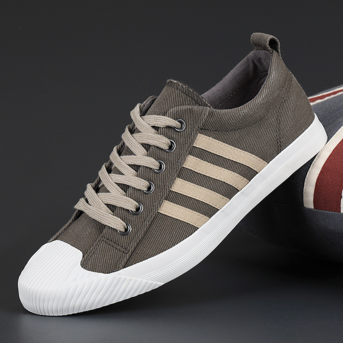 Herr Sneakers i Andningsbar Canvas med Mjukt Foder Halksäker Sula Lättvikt
