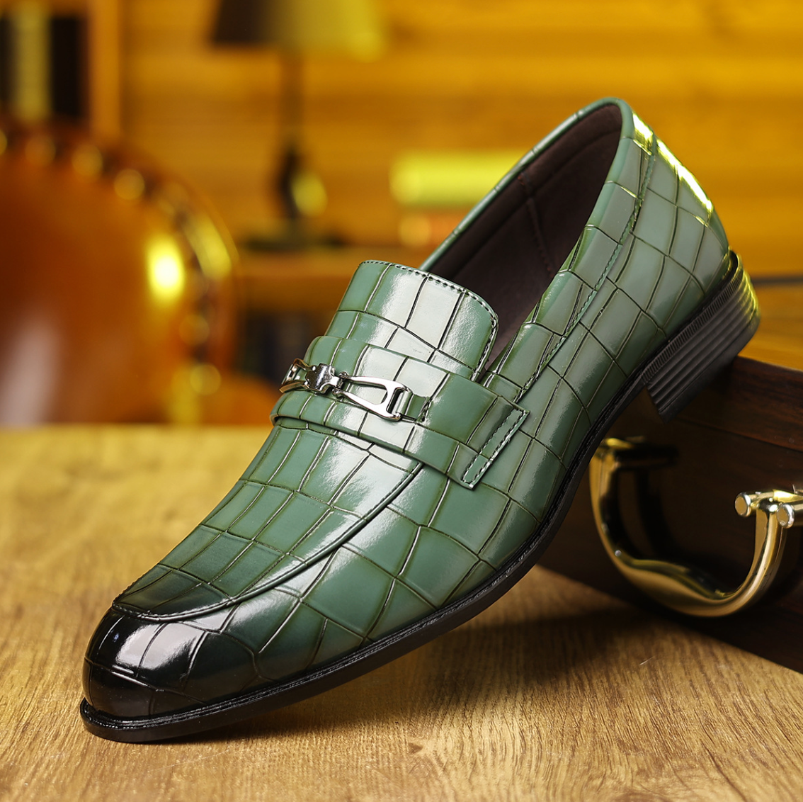 Herrskor Slip-On Spetsig Tå Präglat Mönster