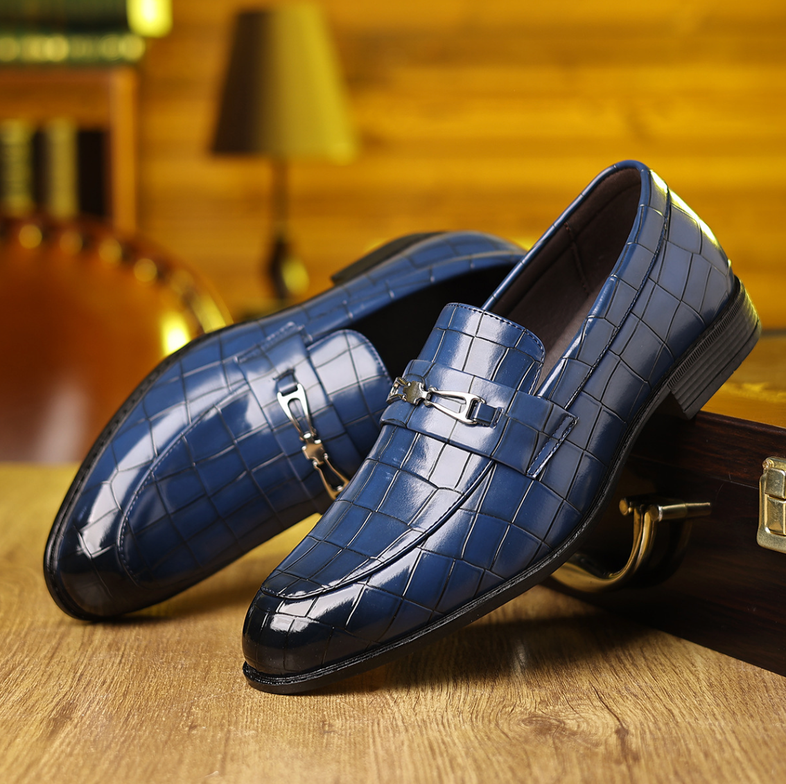 Herrskor Slip-On Spetsig Tå Präglat Mönster