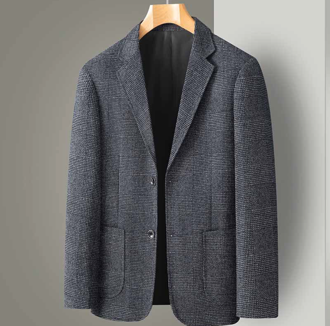 Herrkavaj Slim Fit Rutig Enkelknäppt