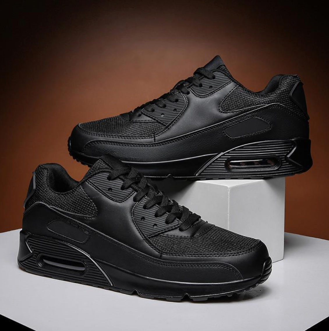 Herr Sneakers Luftdämpad Mellansula Mesh Ovandel Vadderad Krage Gummisula
