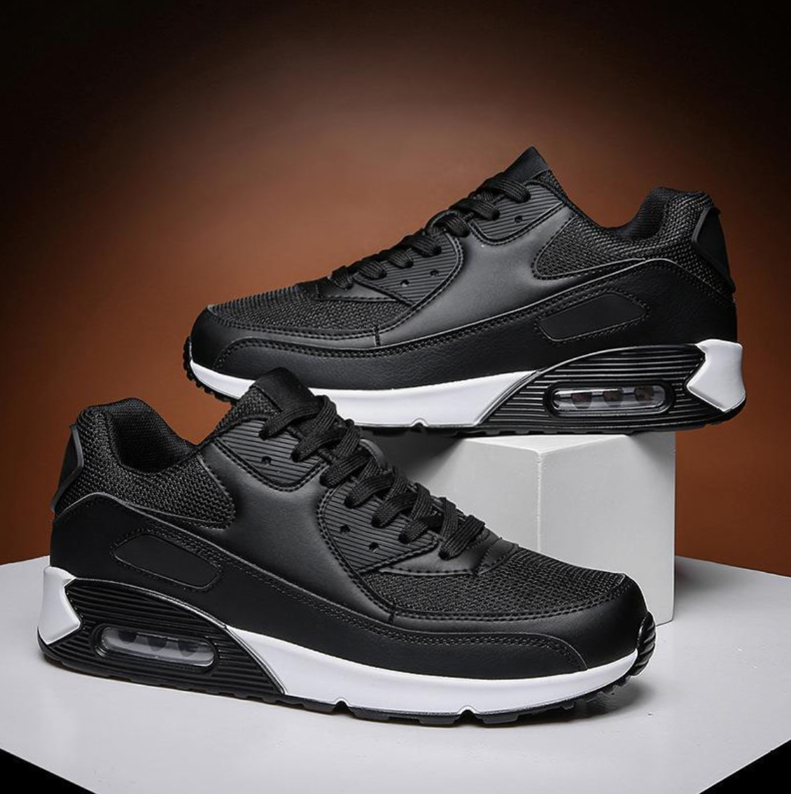 Herr Sneakers Luftdämpad Mellansula Mesh Ovandel Vadderad Krage Gummisula