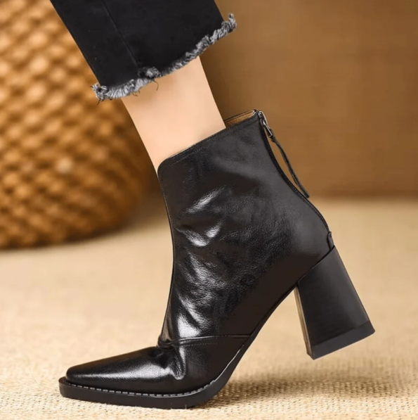 Höststövlar För Kvinnor Med Fyrkantig Tå Och Blockklack