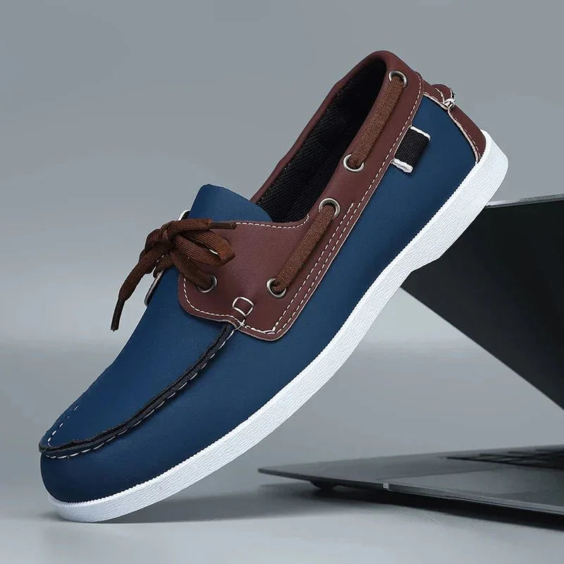 Loafers För Herr Med Eco-Överdel, Slip-On, Kontrastsöm Och Lätt Sula