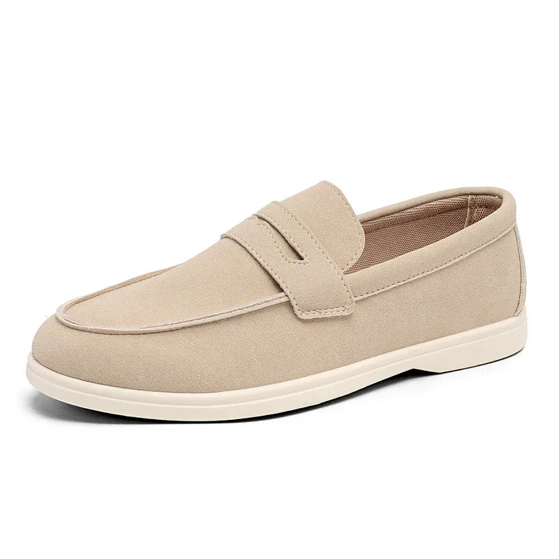 Herr Loafers i Konstmocka med Handsydda Sömmar och Dämpad Innersula