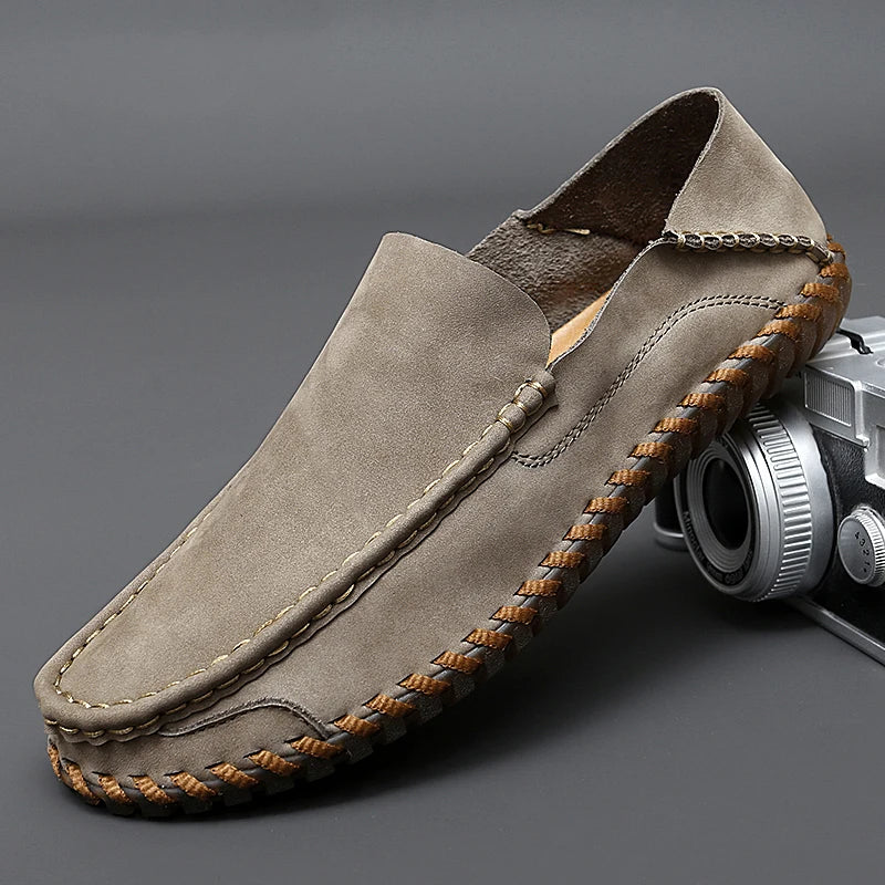 Herrloafers Slip-On Handbearbetade Halkfria