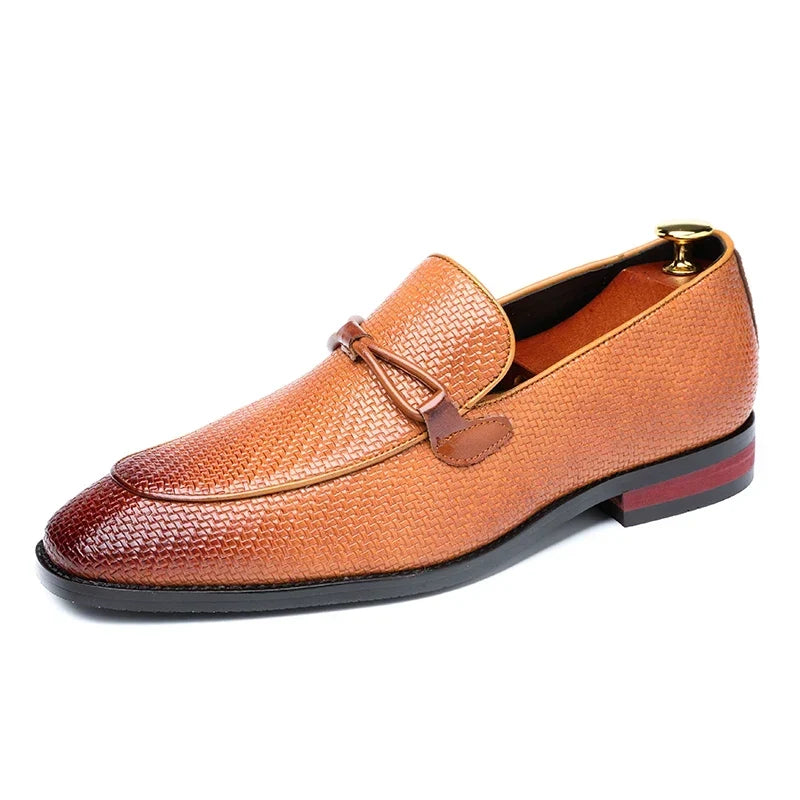 Herrloafers I Läder Med Spetsdetaljer I Oxford-Modell
