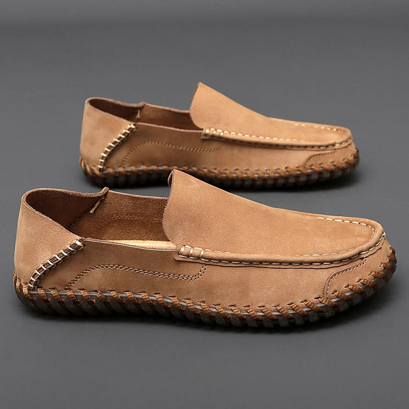 Herrloafers Slip-On Handbearbetade Halkfria
