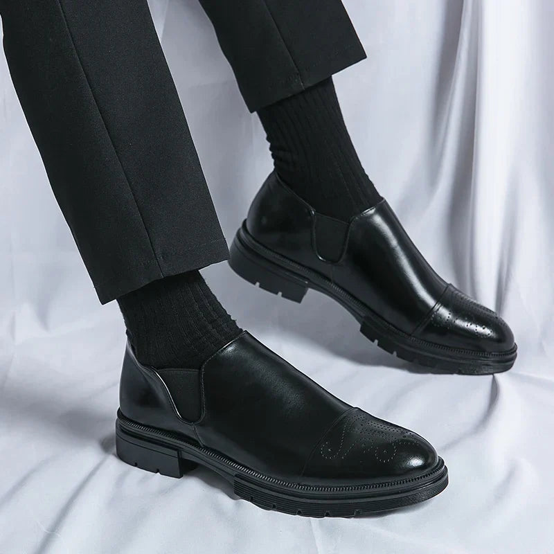 Herr Slip-On Skor Med Elastiska Sidor Och Dämpad Innersula