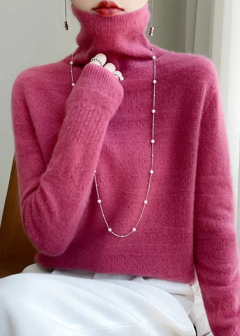 Damtröja Med Polotröja Och Subtilt Mönster