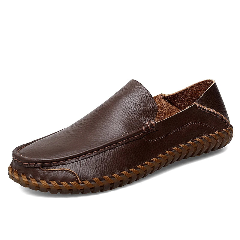 Herrloafers Slip-On Handbearbetade Halkfria