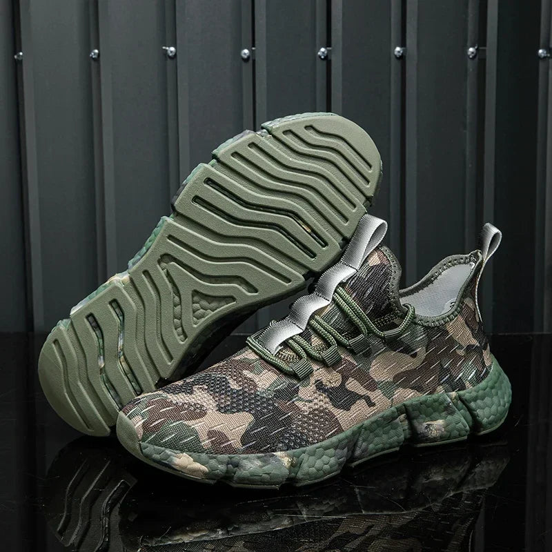 Herrsneakers Andasbart Mesh Kamouflagedesign Tjock Sula