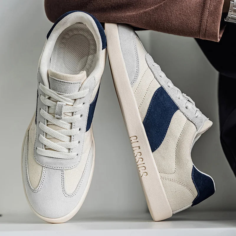 Herrsneakers Canvas-Ovandel Med Sidorand Och Eva-Sula
