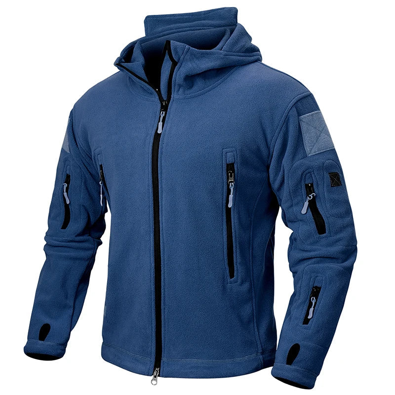 Män Vinter Fleece Jacka Med Taktisk Design