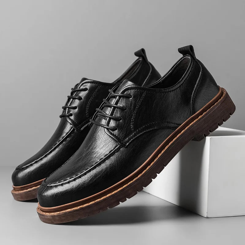 Herr Sneakers Med Minimalistisk Siluett Och Texturerad Yta